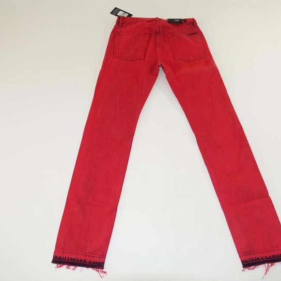 7 For All Mankind Men's Paxtyn Skinny Jeans Size 32 x 33 NWT Red Mid Rise Denim - Picture 4 of 9